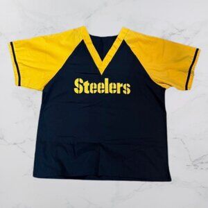 Pittsburgh Steelers Black & Gold V-Neck Scrub Top